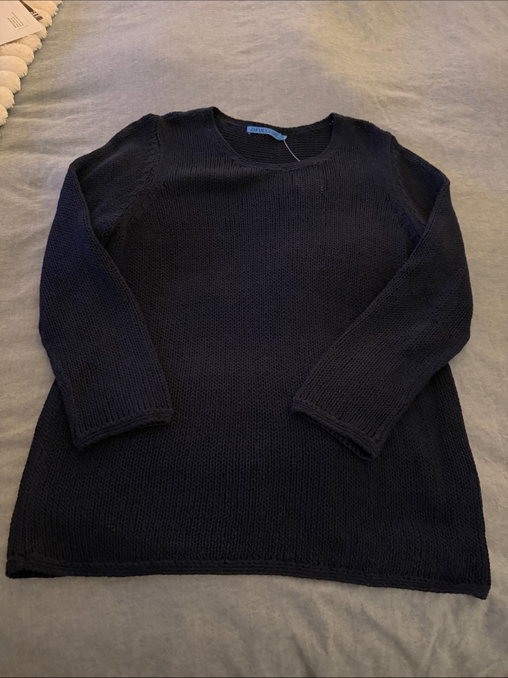 J. McLaughlin Raelyn Navy Crewneck Knit Sweater